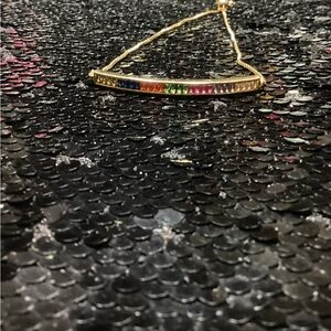 Piper K Gold Multicolor Bar Bracelet